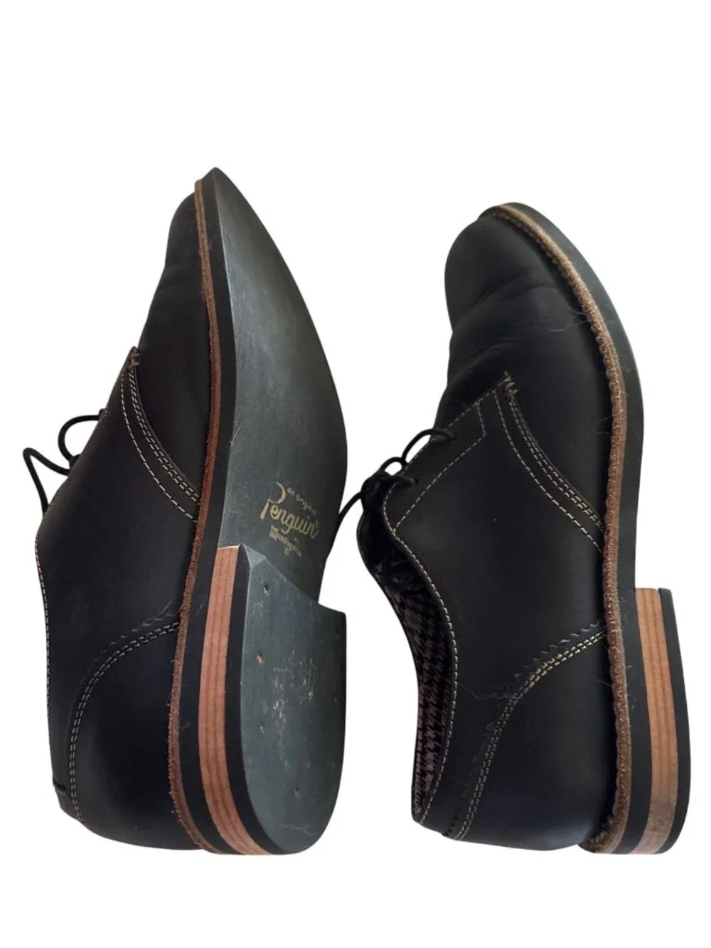 Original Penguin Black Leather Lace-Up Oxford Shoes For Men Size 11